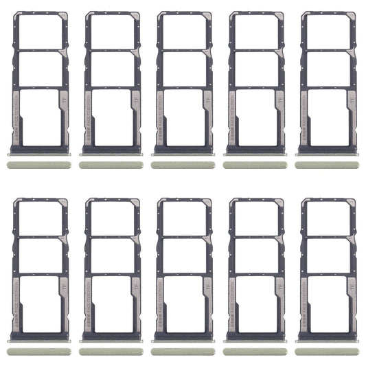 For Xiaomi Redmi 14R 5G 10pcs Original SIM Card Tray + SIM Card Tray + Micro SD Card Tray (Green)