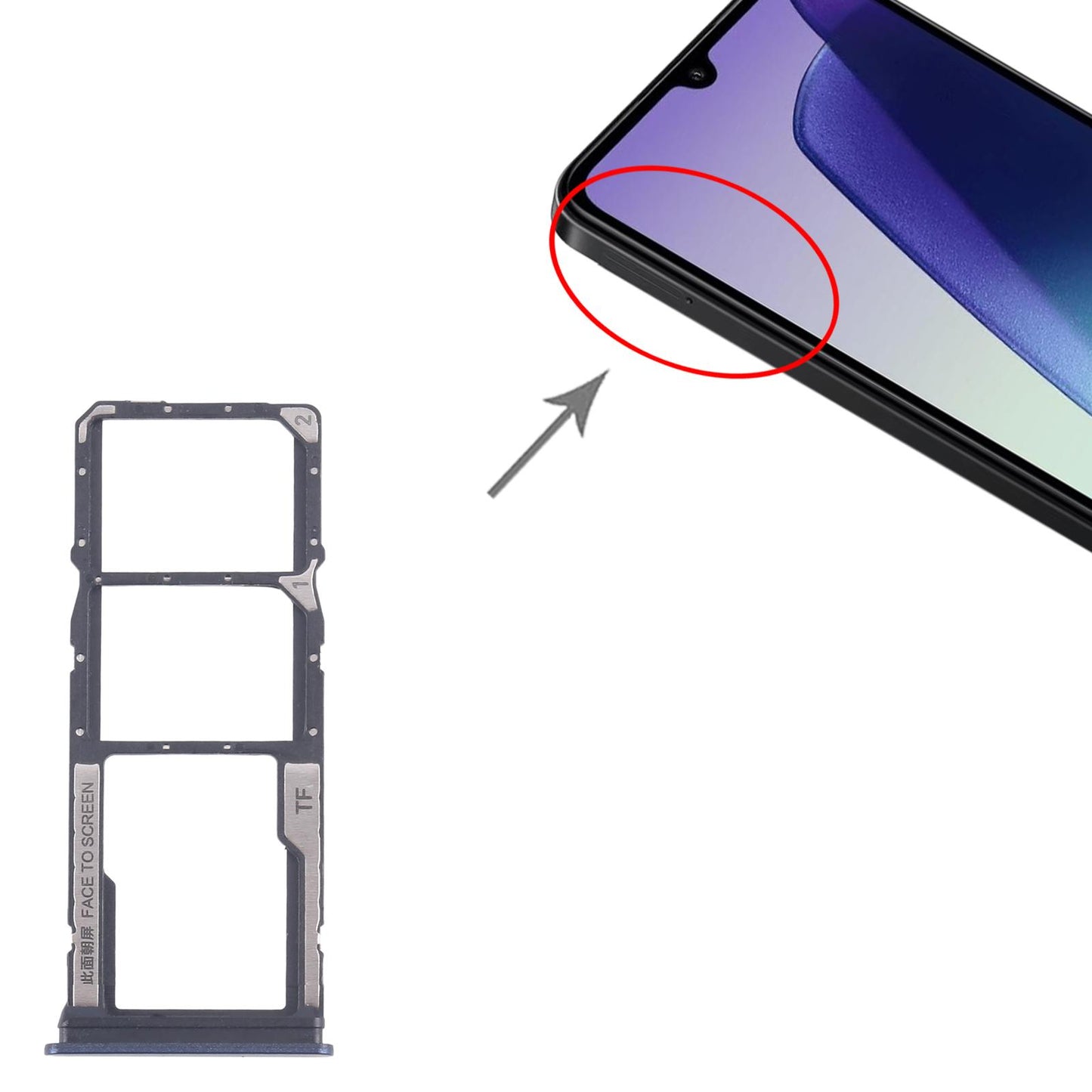 For Xiaomi Redmi 14R 5G 10pcs Original SIM Card Tray + SIM Card Tray + Micro SD Card Tray (Blue)