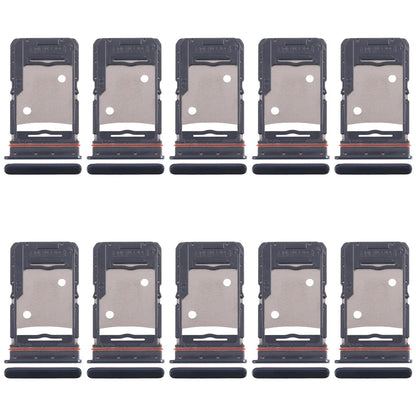 For Tecno Camon 18 P 10pcs Original SIM Card Tray + SIM Card Tray + Micro SD Card Tray (Black)