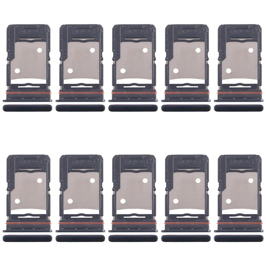 For Tecno Camon 18 P 10pcs Original SIM Card Tray + SIM Card Tray + Micro SD Card Tray (Black)
