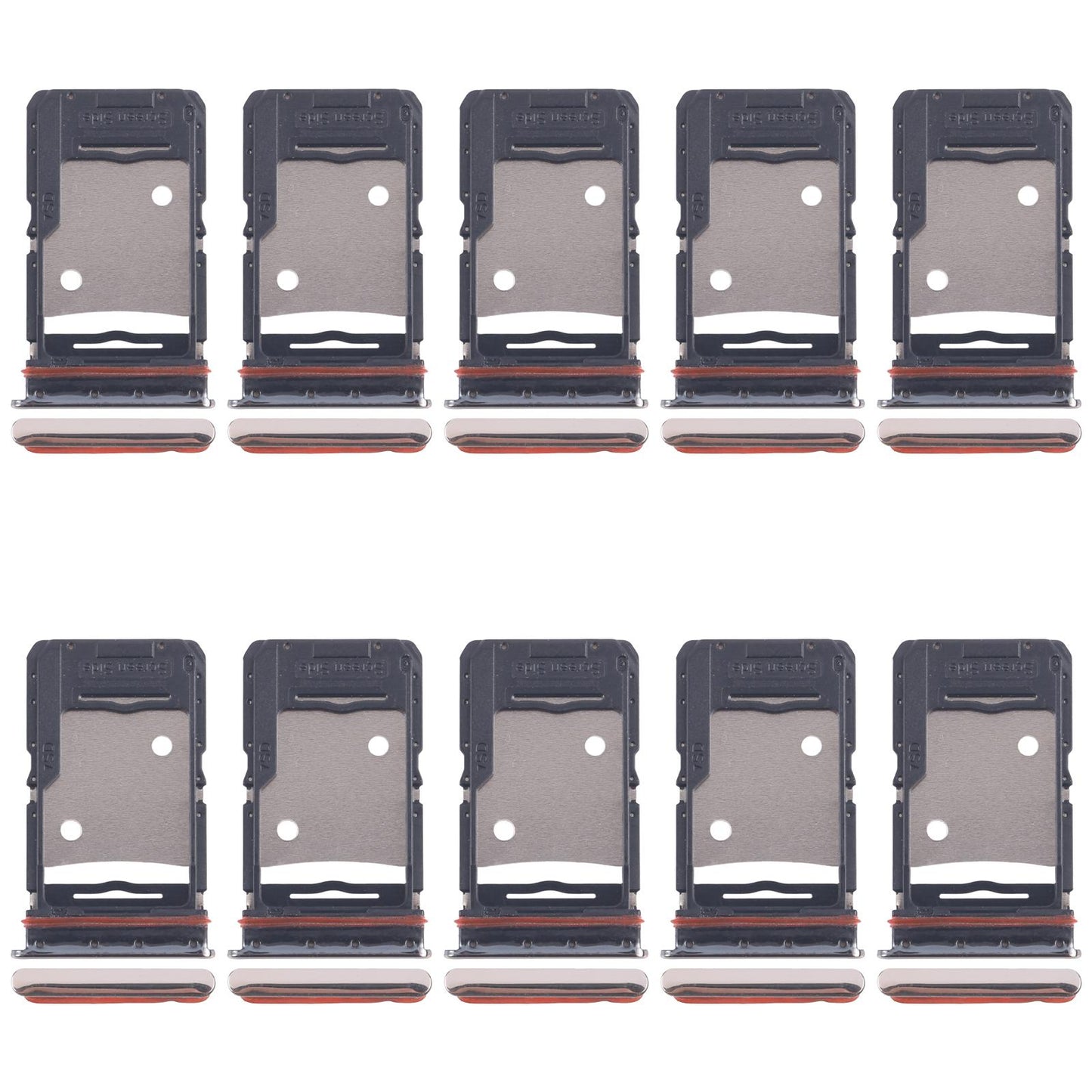 For Tecno Camon 18 P 10pcs Original SIM Card Tray + SIM Card Tray + Micro SD Card Tray (Gold)