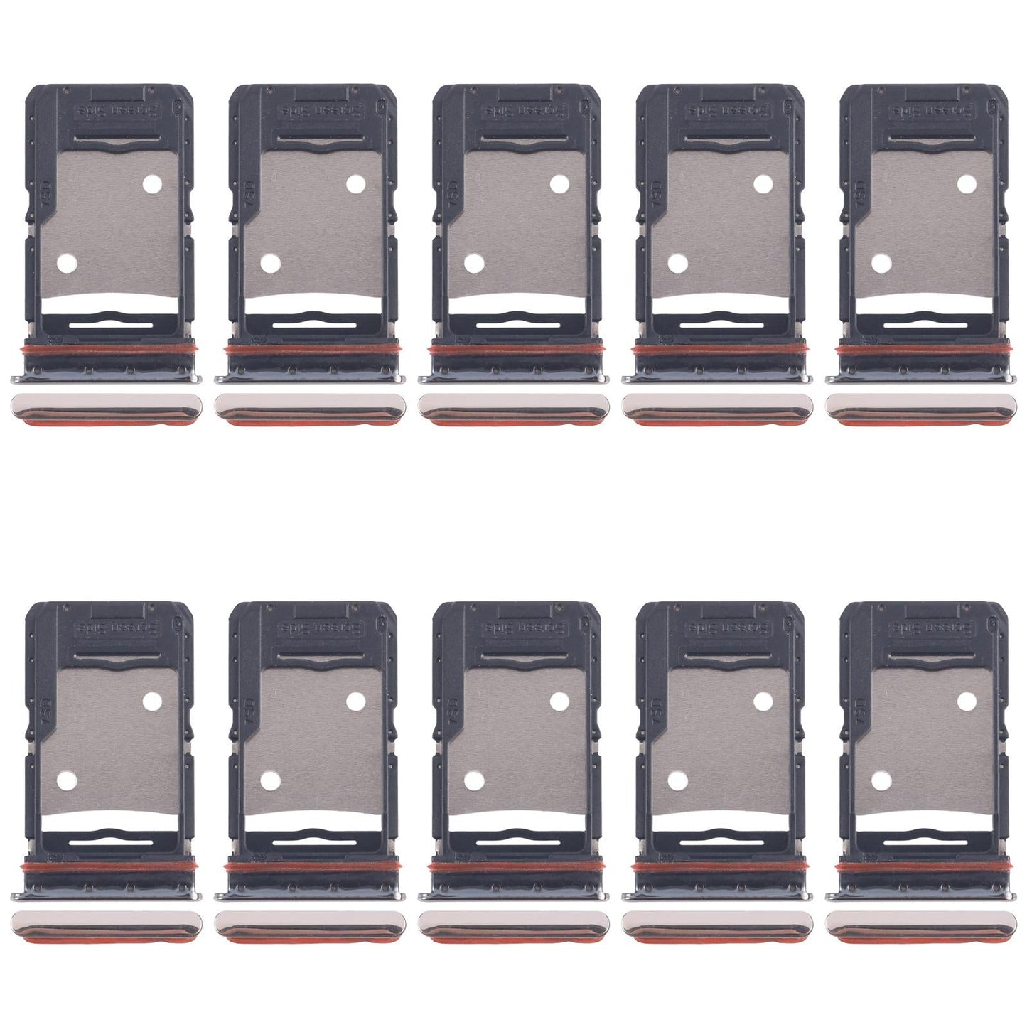 For Tecno Camon 18 P 10pcs Original SIM Card Tray + SIM Card Tray + Micro SD Card Tray (Gold)