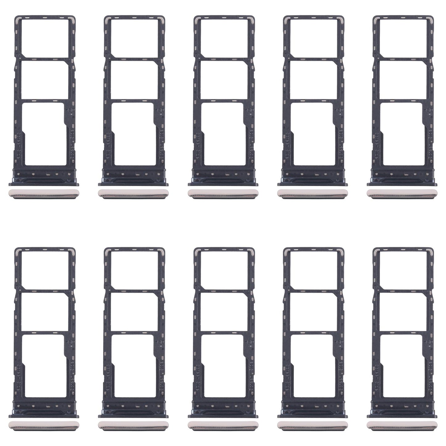 For Tecno Spark 20 Pro 4G 10pcs Original SIM Card Tray + SIM Card Tray + Micro SD Card Tray (Gold)