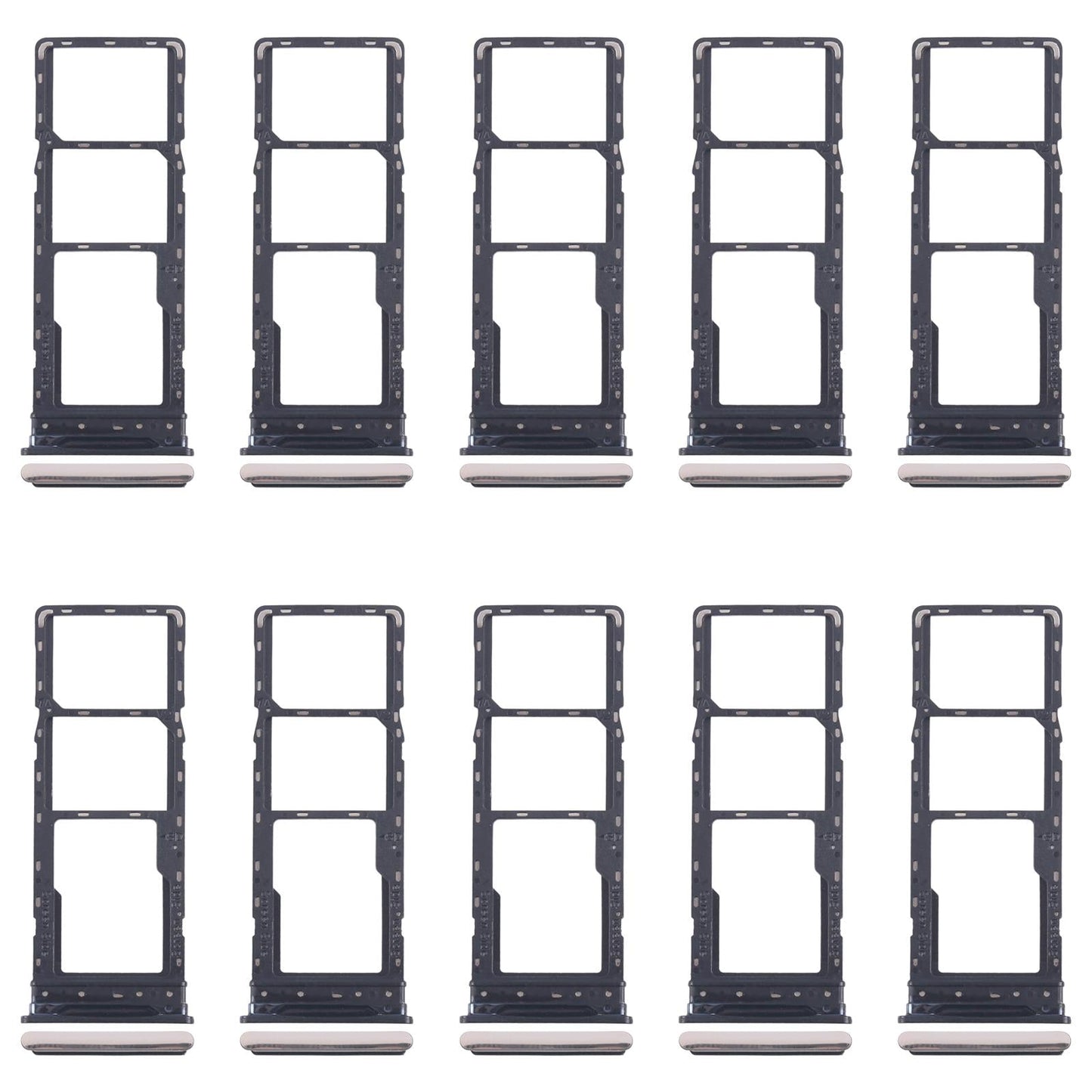 For Tecno Spark 20 Pro 4G 10pcs Original SIM Card Tray + SIM Card Tray + Micro SD Card Tray (Gold)