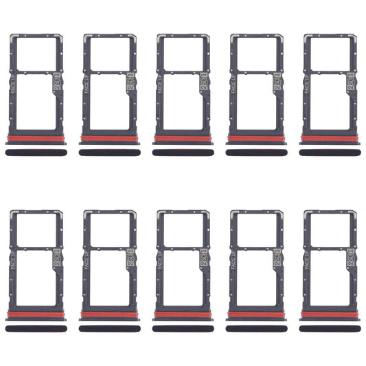 For Motorola Moto G53 XT2335-2 10pcs Original SIM + Micro SD Card Tray (Black)