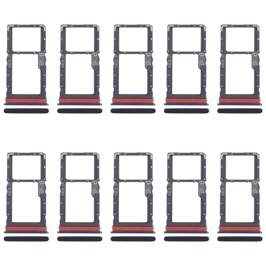 For Motorola Moto G53 XT2335-2 10pcs Original SIM + Micro SD Card Tray (Black)