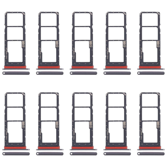 For Motorola Moto E40 10pcs Original SIM Card Tray + SIM Card Tray + Micro SD Card Tray (Grey)