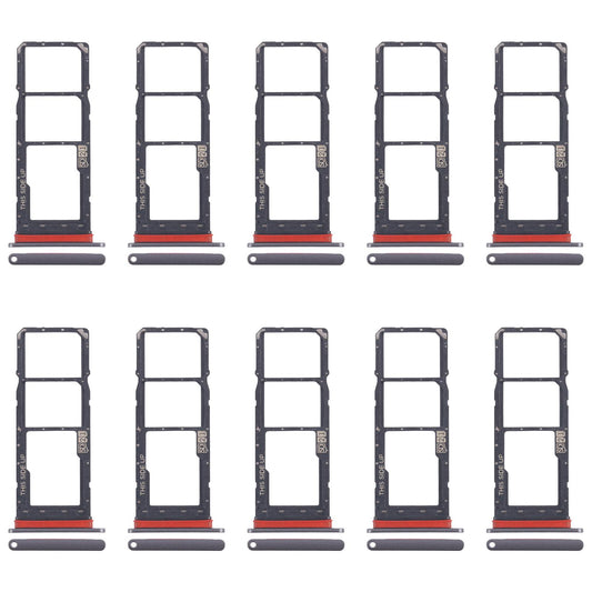 For Motorola Moto E30 10pcs Original SIM Card Tray + SIM Card Tray + Micro SD Card Tray (Grey)