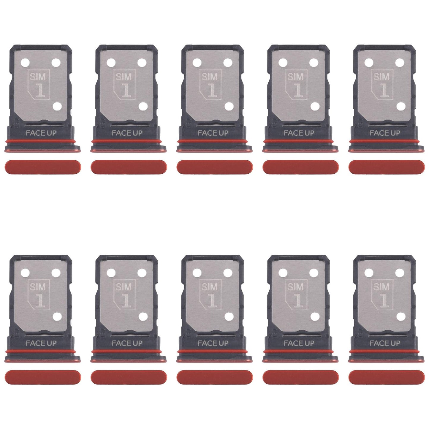 For Motorola Edge 50 Neo 10pcs Original SIM Card Tray + SIM Card Tray (Red)