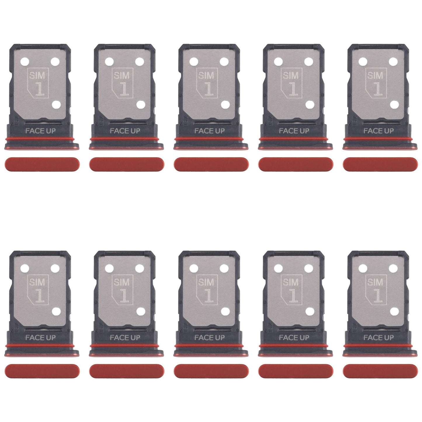 For Motorola Edge 50 Neo 10pcs Original SIM Card Tray + SIM Card Tray (Red)