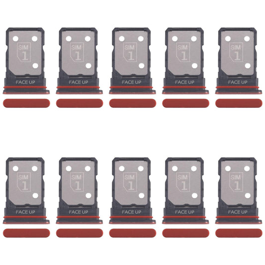 For Motorola Edge 50 Neo 10pcs Original SIM Card Tray + SIM Card Tray (Red)