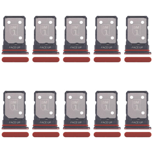 For Motorola Edge 50 Neo 10pcs Original SIM Card Tray + SIM Card Tray (Red)