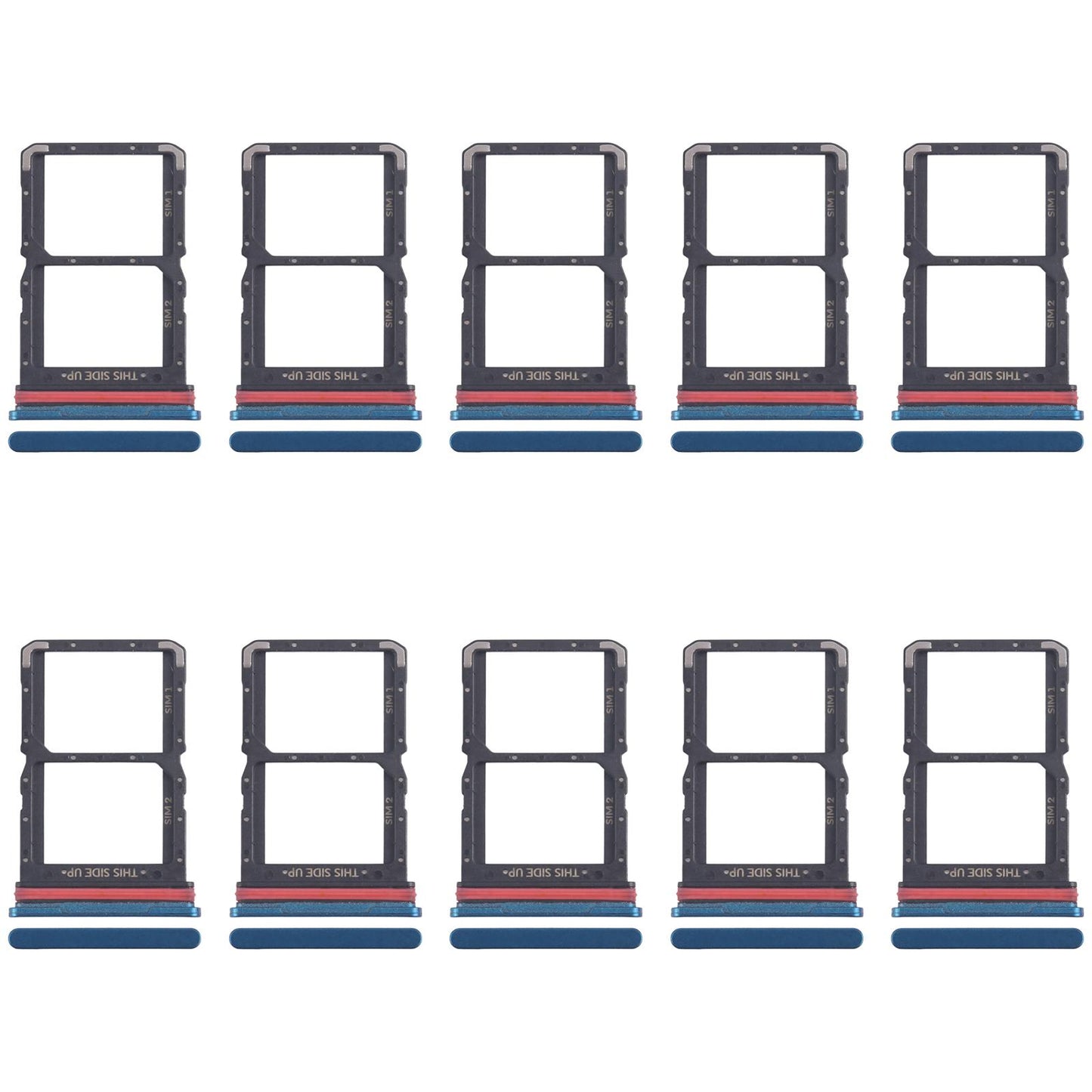 For Motorola Moto G71 5G XT2169-1 XT2169-2 10pcs Original SIM Card Tray + SIM Card Tray (Blue)