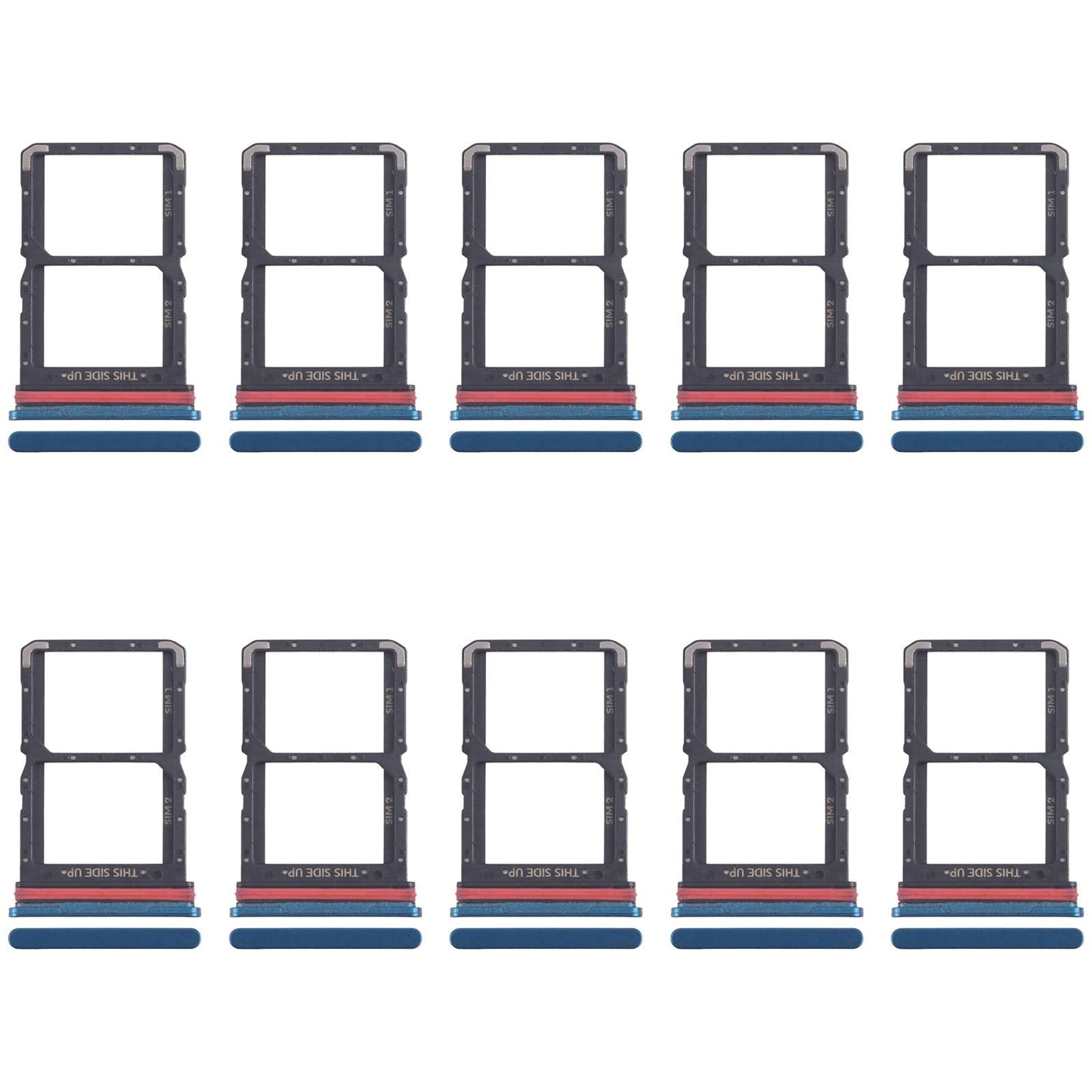 For Motorola Moto G71 5G XT2169-1 XT2169-2 10pcs Original SIM Card Tray + SIM Card Tray (Blue)