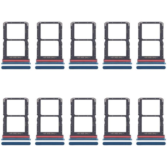 For Motorola Moto G71 5G XT2169-1 XT2169-2 10pcs Original SIM Card Tray + SIM Card Tray (Blue)