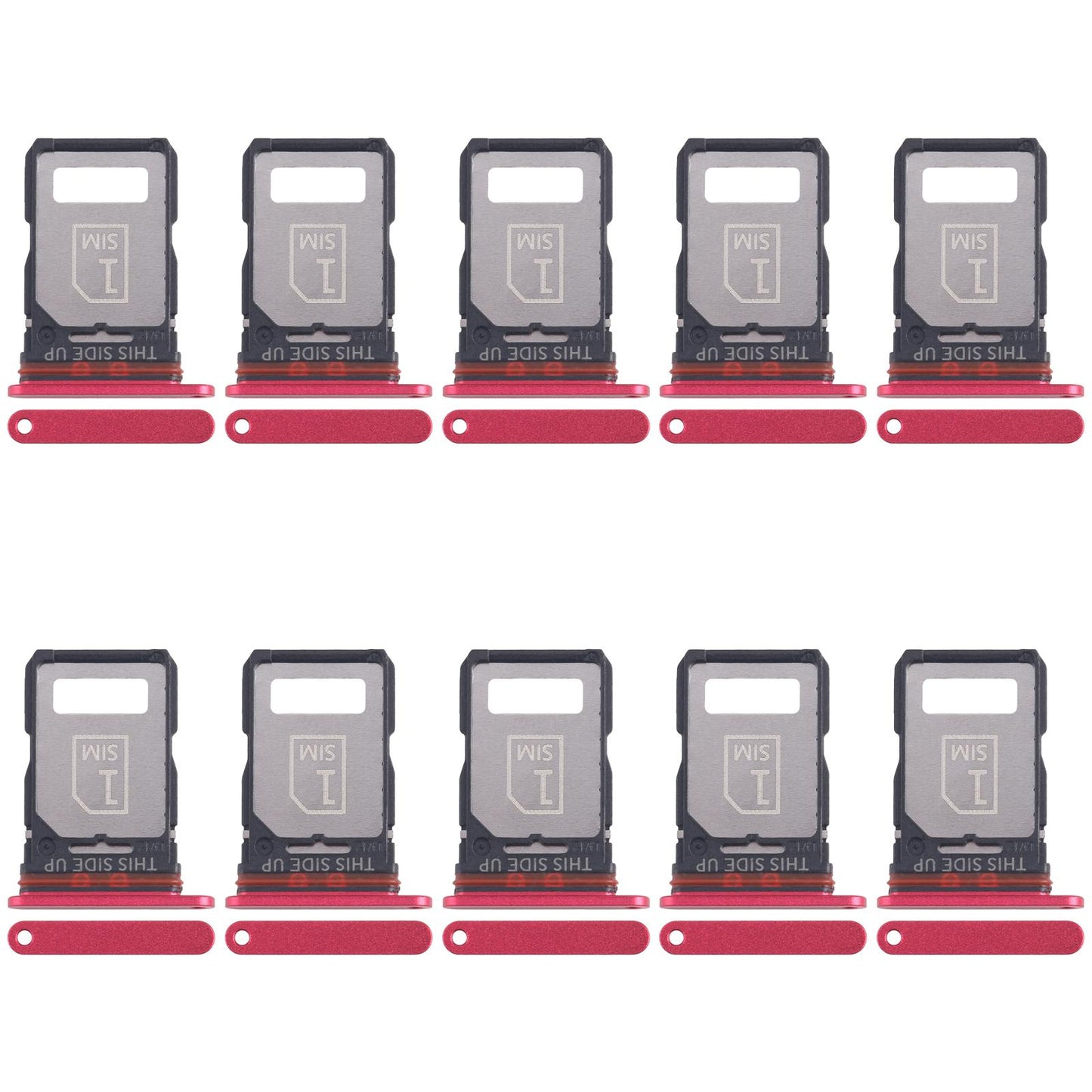 For Motorola Edge 30 Fusion XT2243-1 10pcs Original SIM Card Tray + SIM Card Tray (Red)