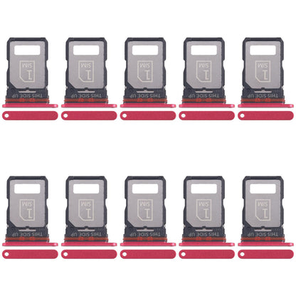 For Motorola Edge 30 Fusion XT2243-1 10pcs Original SIM Card Tray + SIM Card Tray (Red)