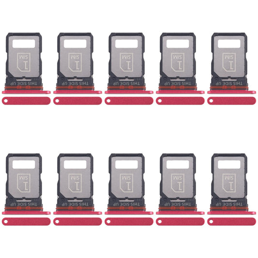 For Motorola Edge 30 Fusion XT2243-1 10pcs Original SIM Card Tray + SIM Card Tray (Red)