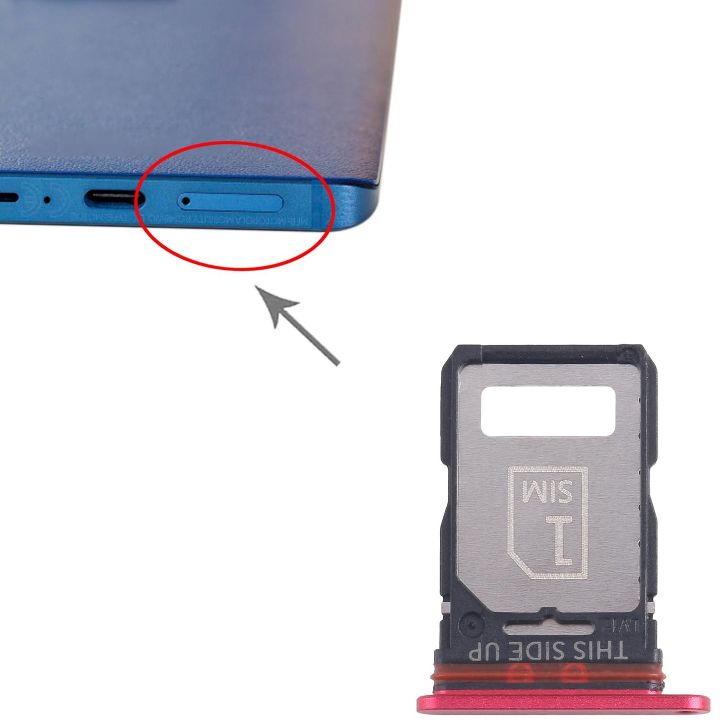 For Motorola Edge 30 Fusion XT2243-1 10pcs Original SIM Card Tray + SIM Card Tray (Red)