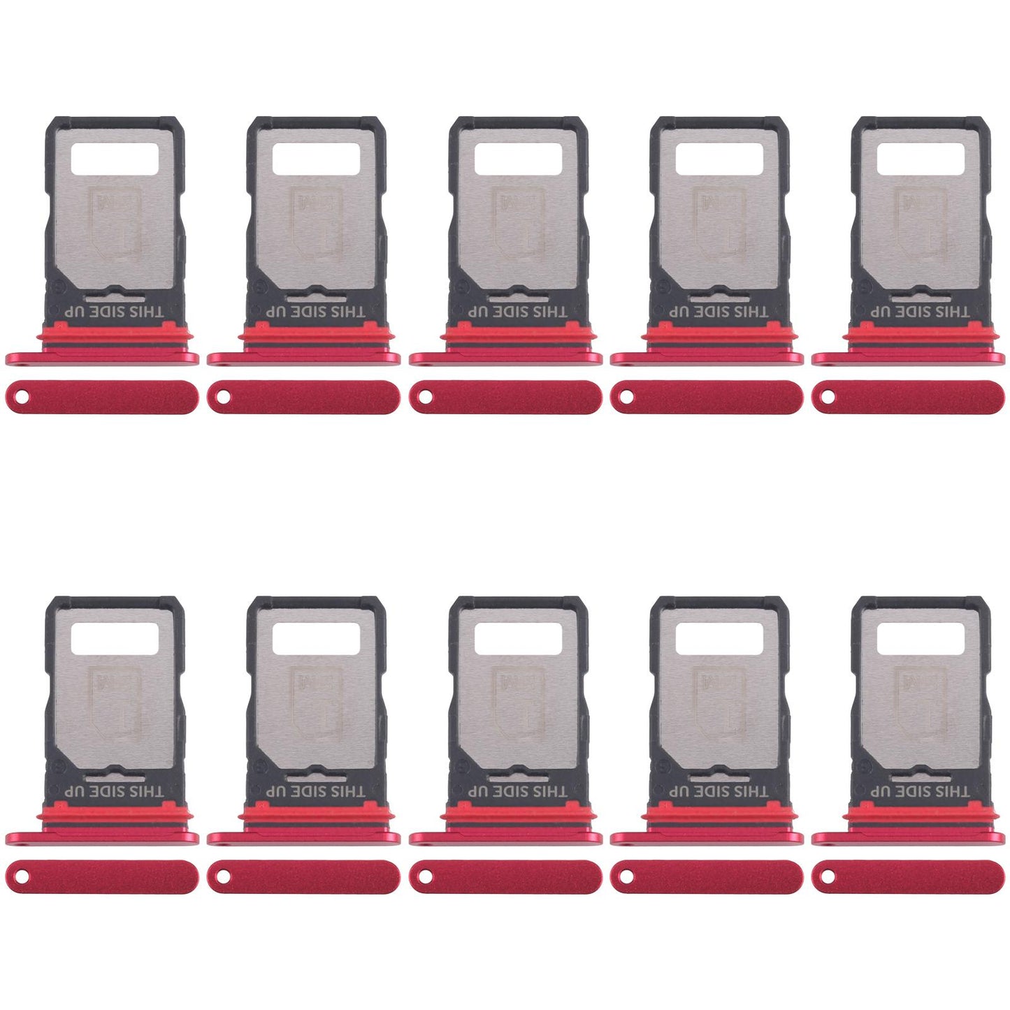 For Motorola Edge 40 XT2303-2 10pcs Original SIM Card Tray + SIM Card Tray (Red)