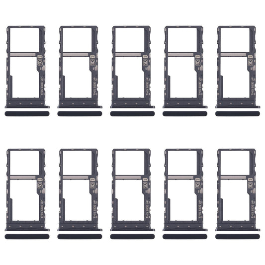 For Motorola Moto G 2022 10pcs Original SIM + Micro SD Card Tray (Black)