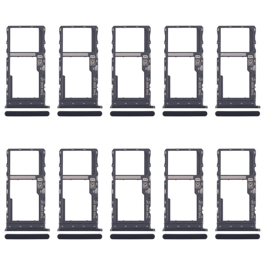 For Motorola Moto G 2022 10pcs Original SIM + Micro SD Card Tray (Black)