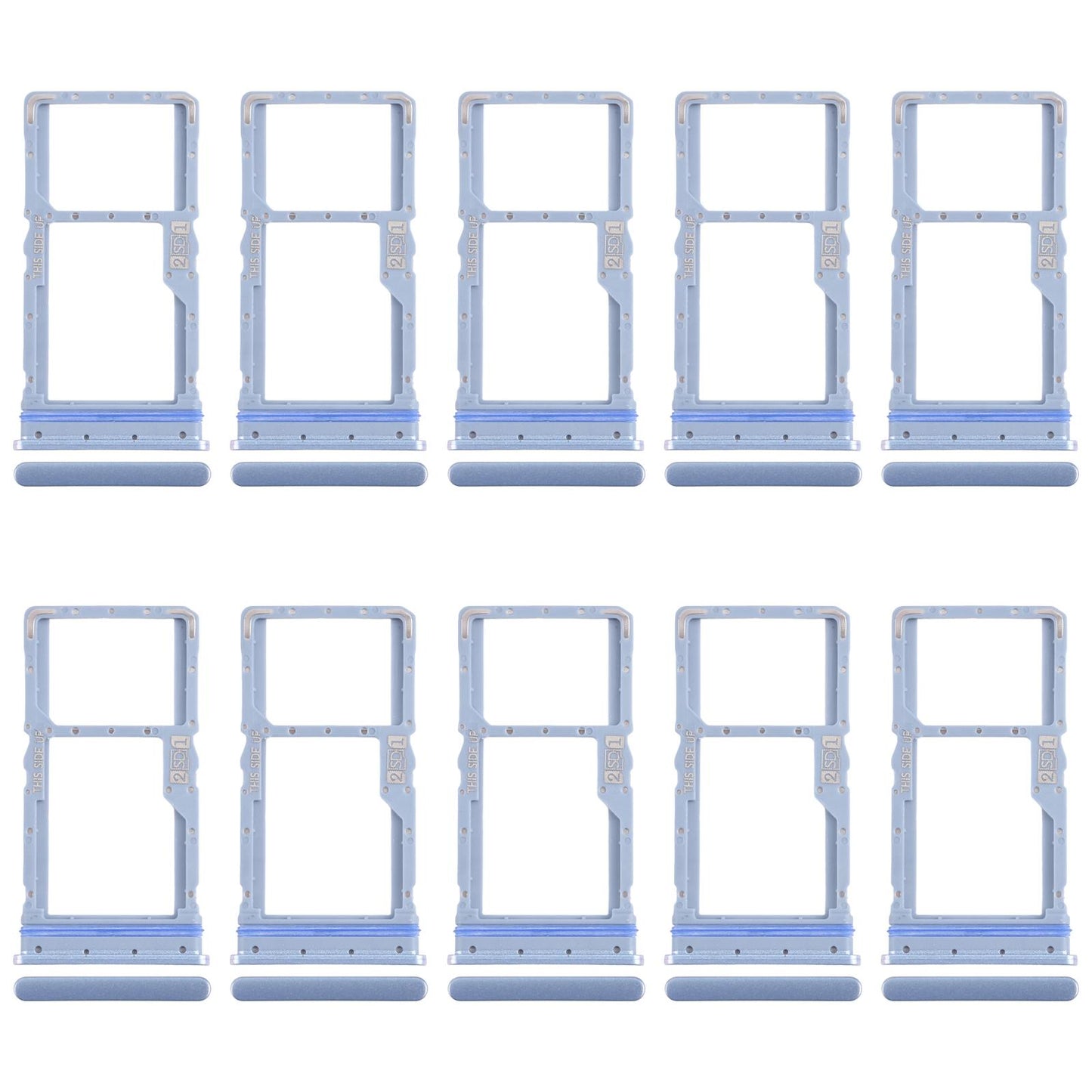 For Motorola Moto G31 XT2173-3 10pcs Original SIM + Micro SD Card Tray (Blue)