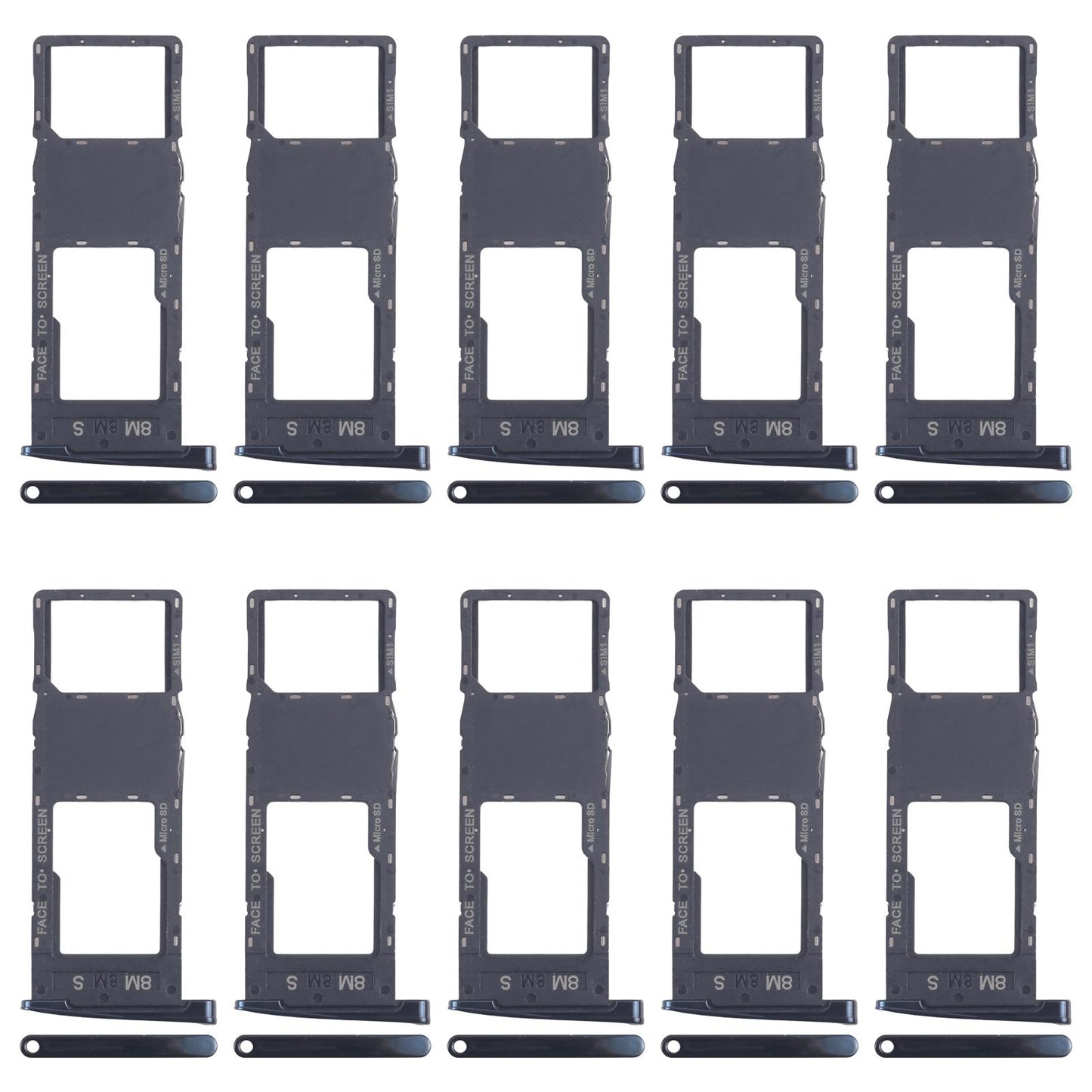 For Motorola Moto G6 Plus 10pcs Original SIM + Micro SD Card Tray (Black)