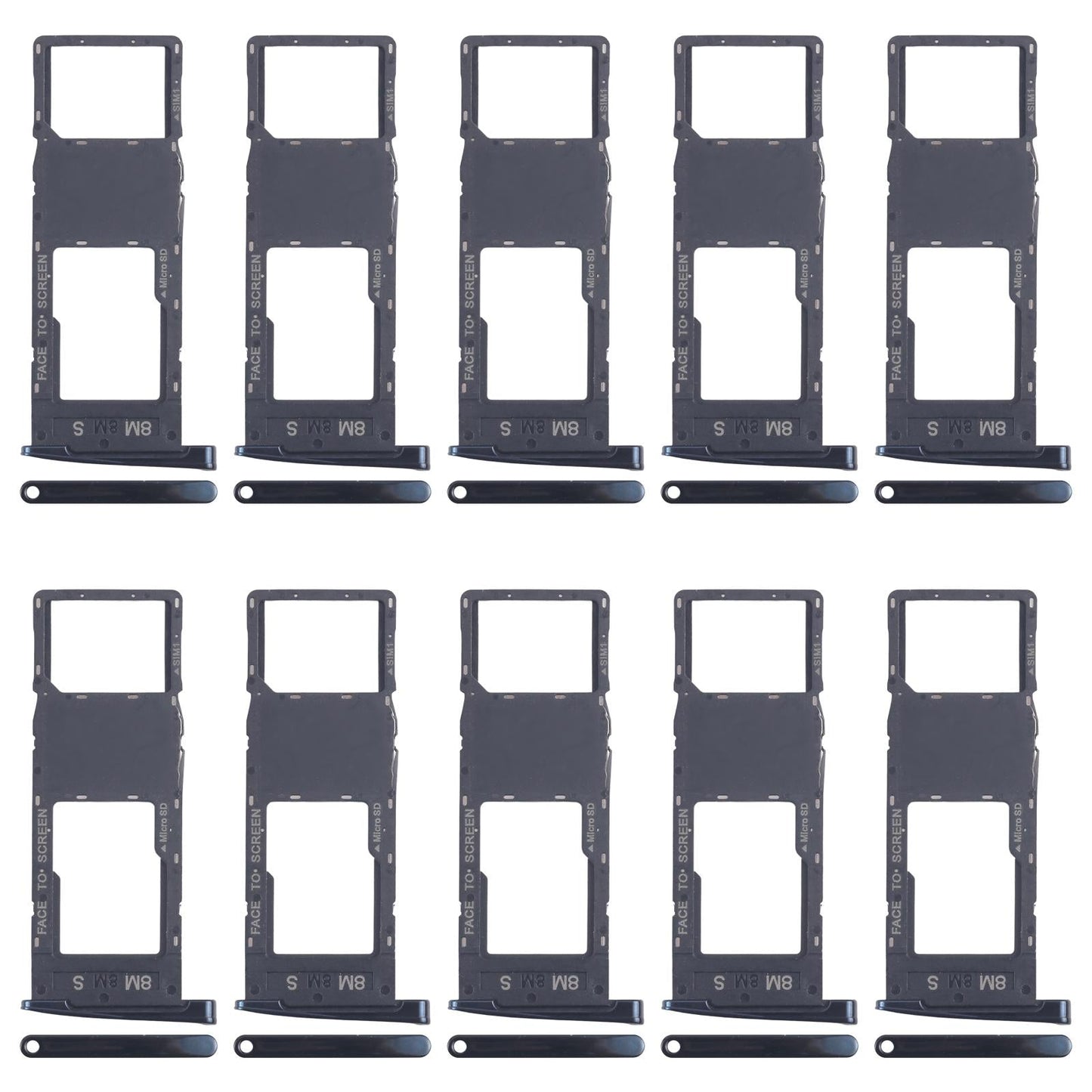 For Motorola Moto G6 Plus 10pcs Original SIM + Micro SD Card Tray (Black)