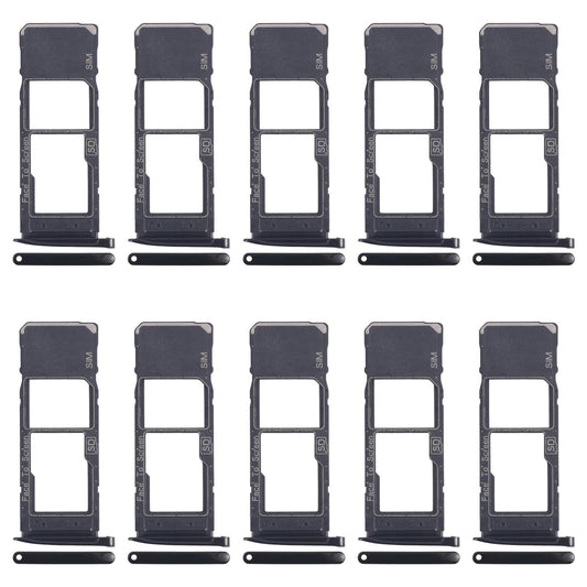 For Motorola Moto G7 Plus 10pcs Original SIM + Micro SD Card Tray (Black)