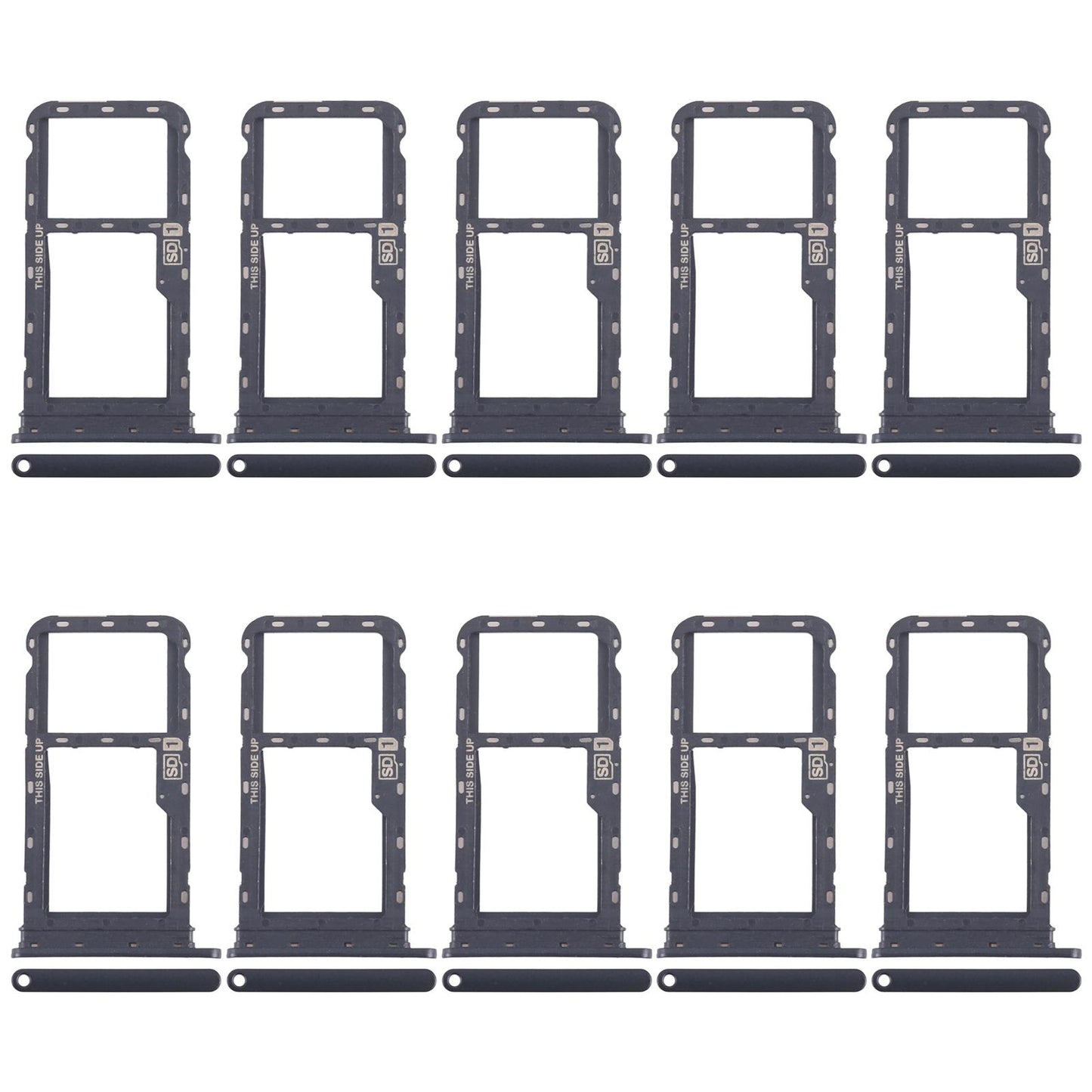 For Motorola Moto G60 10pcs Original SIM + Micro SD Card Tray (Black)