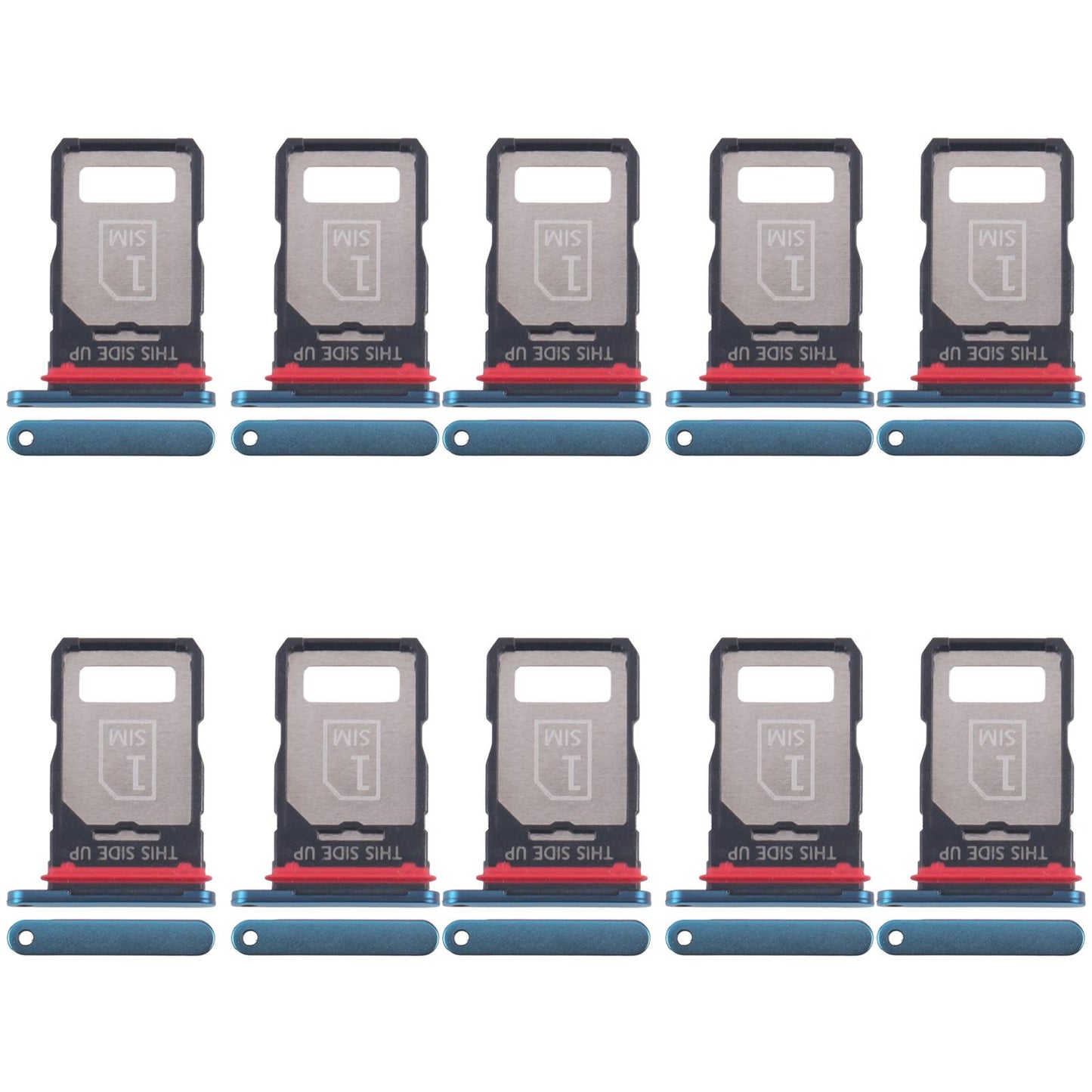 For Motorola Edge 40 Neo XT2307-1 10pcs Original SIM Card Tray (Blue)