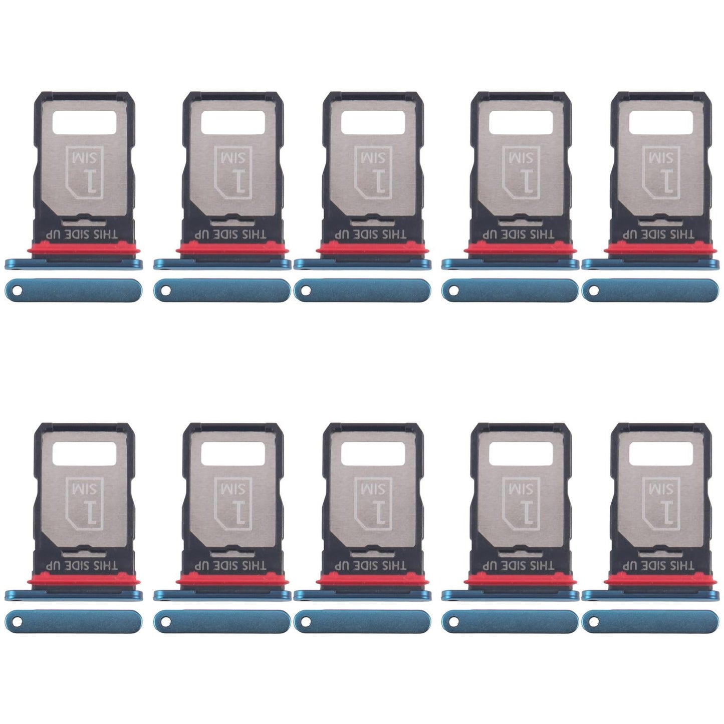 For Motorola Edge 40 Neo XT2307-1 10pcs Original SIM Card Tray (Blue)