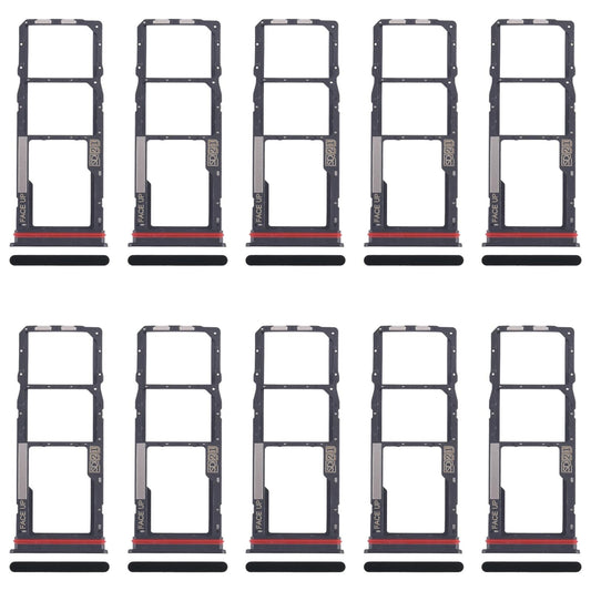 For Motorola Moto G04 10pcs Original SIM Card Tray + SIM Card Tray + Micro SD Card Tray (Black)