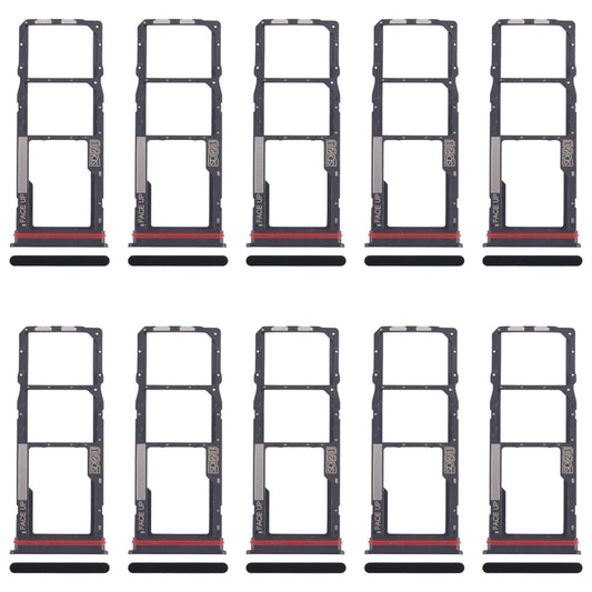 For Motorola Moto G04 10pcs Original SIM Card Tray + SIM Card Tray + Micro SD Card Tray (Black)