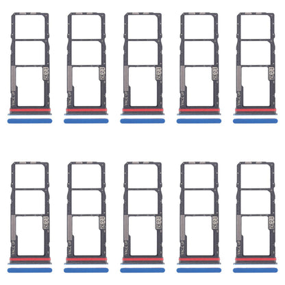 For Motorola Moto G04 10pcs Original SIM Card Tray + SIM Card Tray + Micro SD Card Tray (Blue)