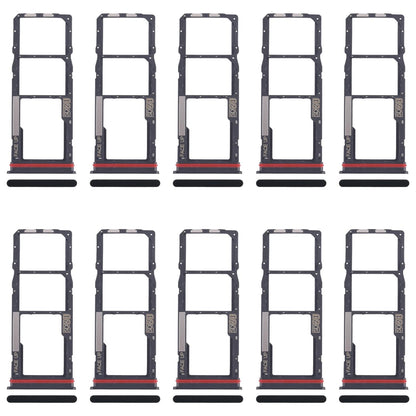 For Motorola Moto G04s 10pcs Original SIM Card Tray + SIM Card Tray + Micro SD Card Tray (Black)
