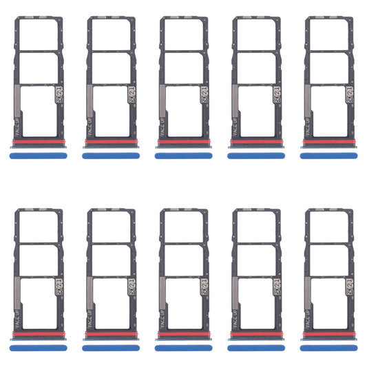 For Motorola Moto G04s 10pcs Original SIM Card Tray + SIM Card Tray + Micro SD Card Tray (Blue)