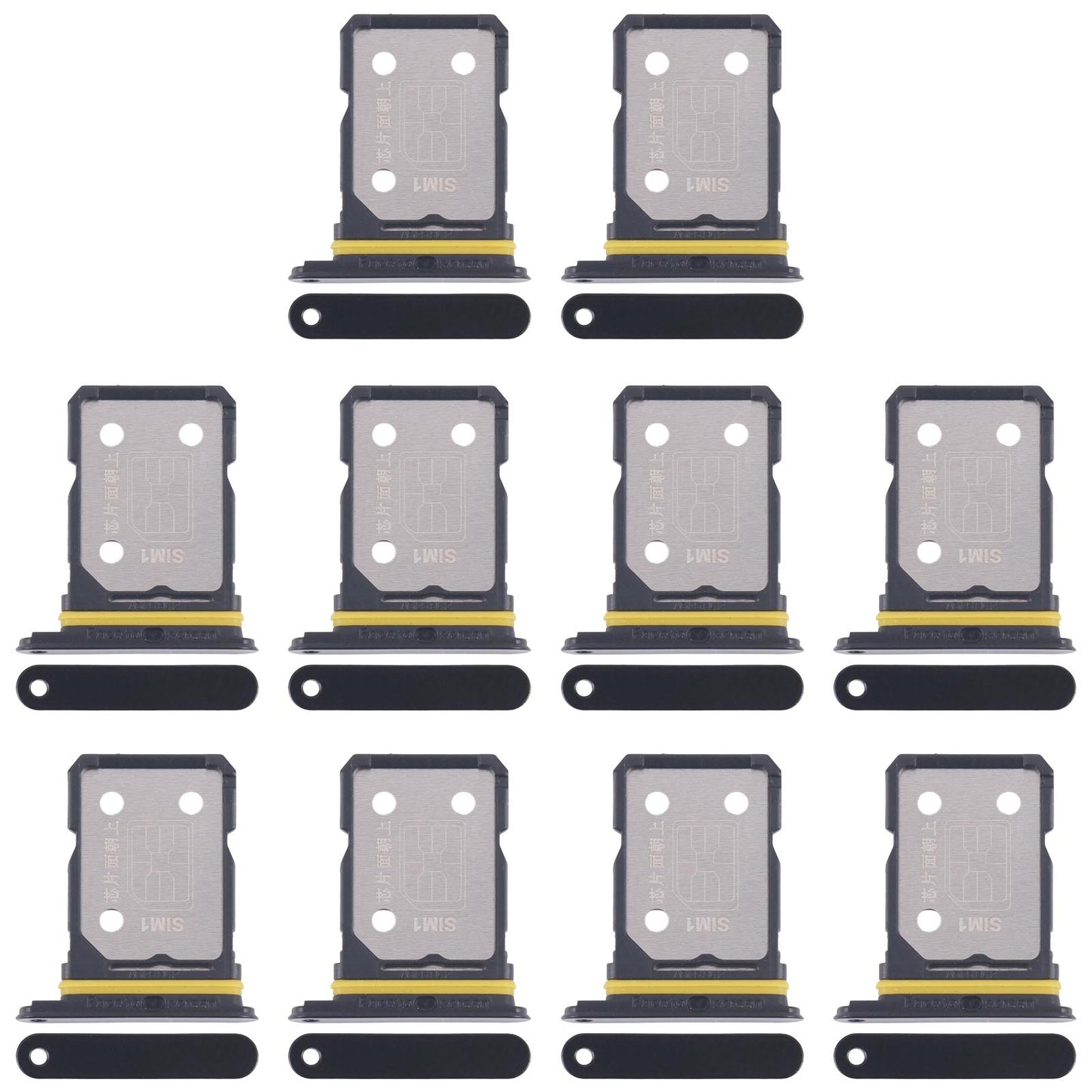 For Realme GT Neo 3 10pcs Original SIM Card Tray + SIM Card Tray (Black)