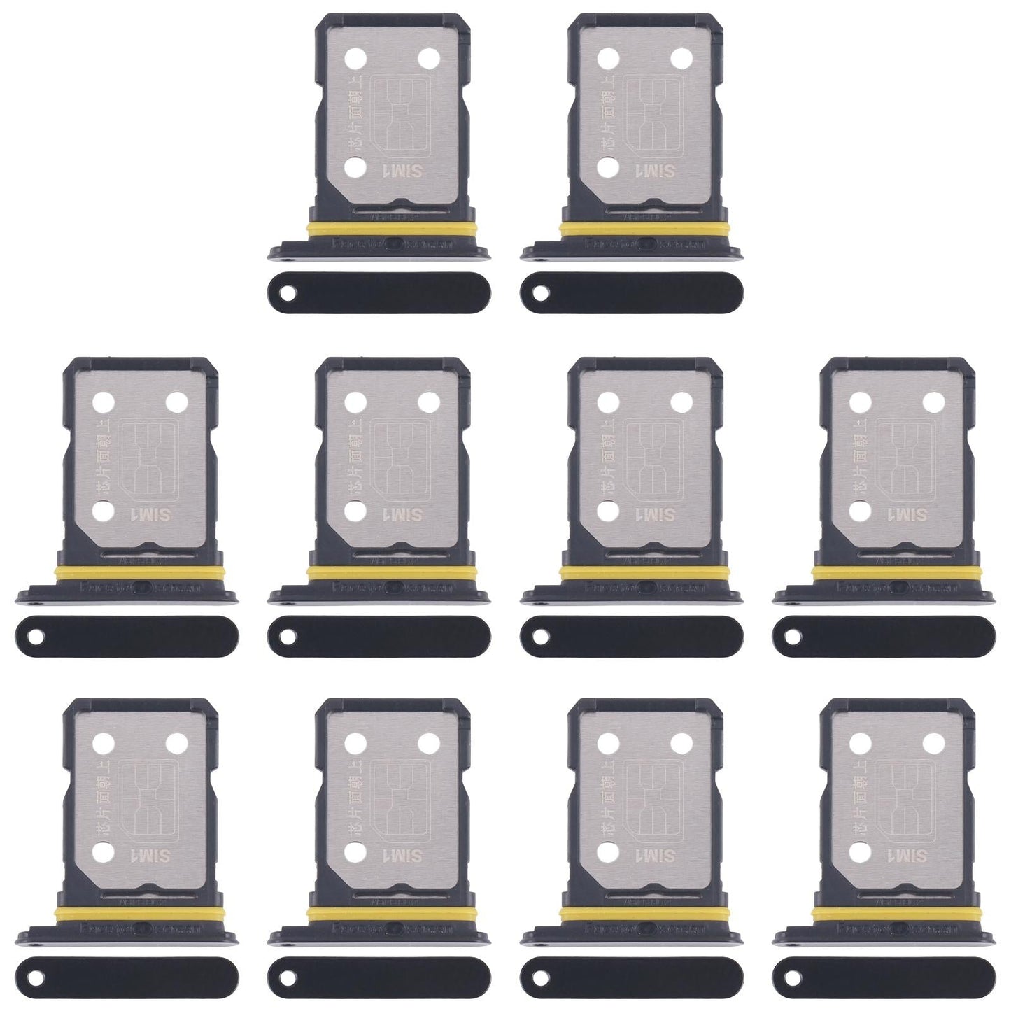 For Realme GT Neo 3 10pcs Original SIM Card Tray + SIM Card Tray (Black)