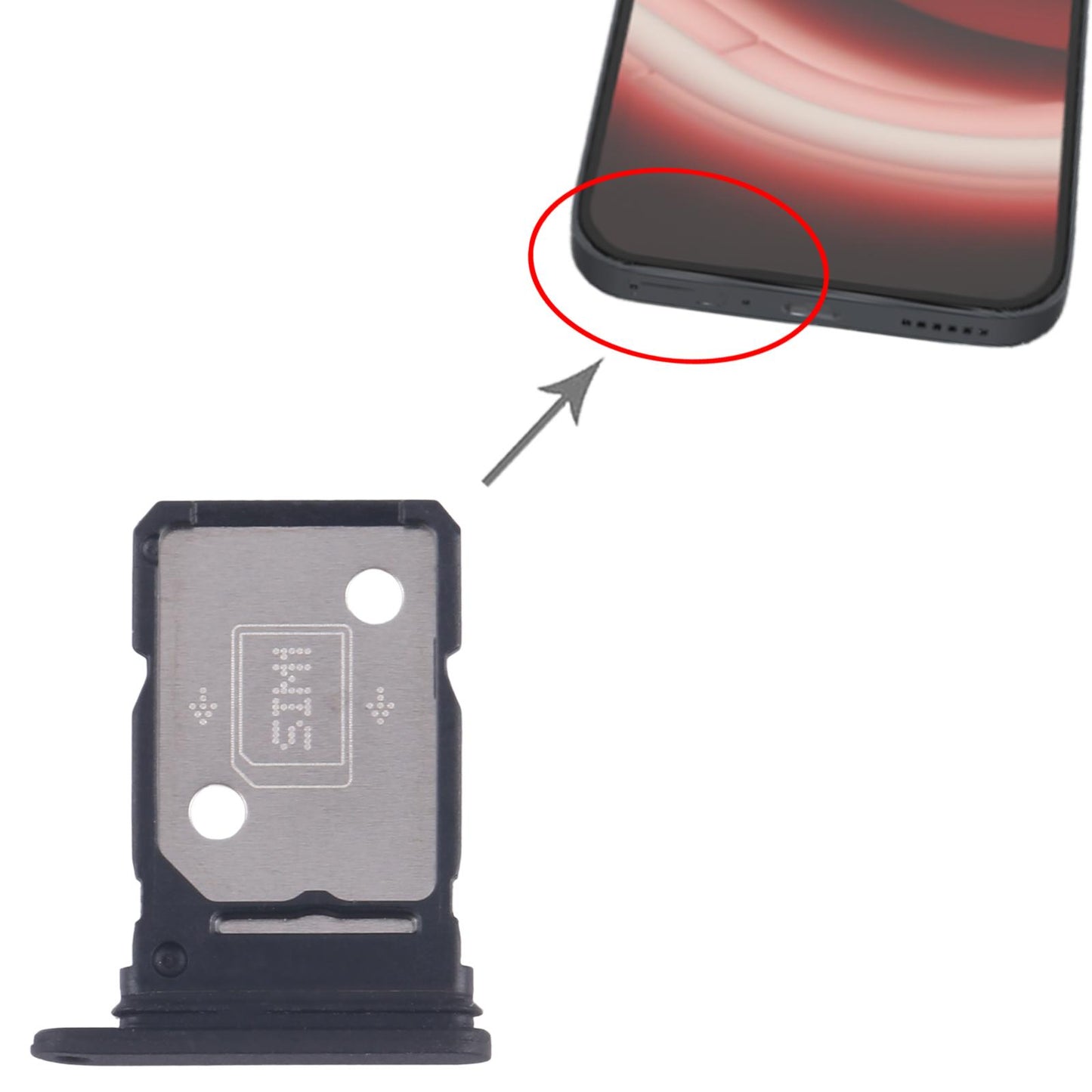 For Nothing Phone 2A SIM Card Tray + SIM Card Tray (Black)