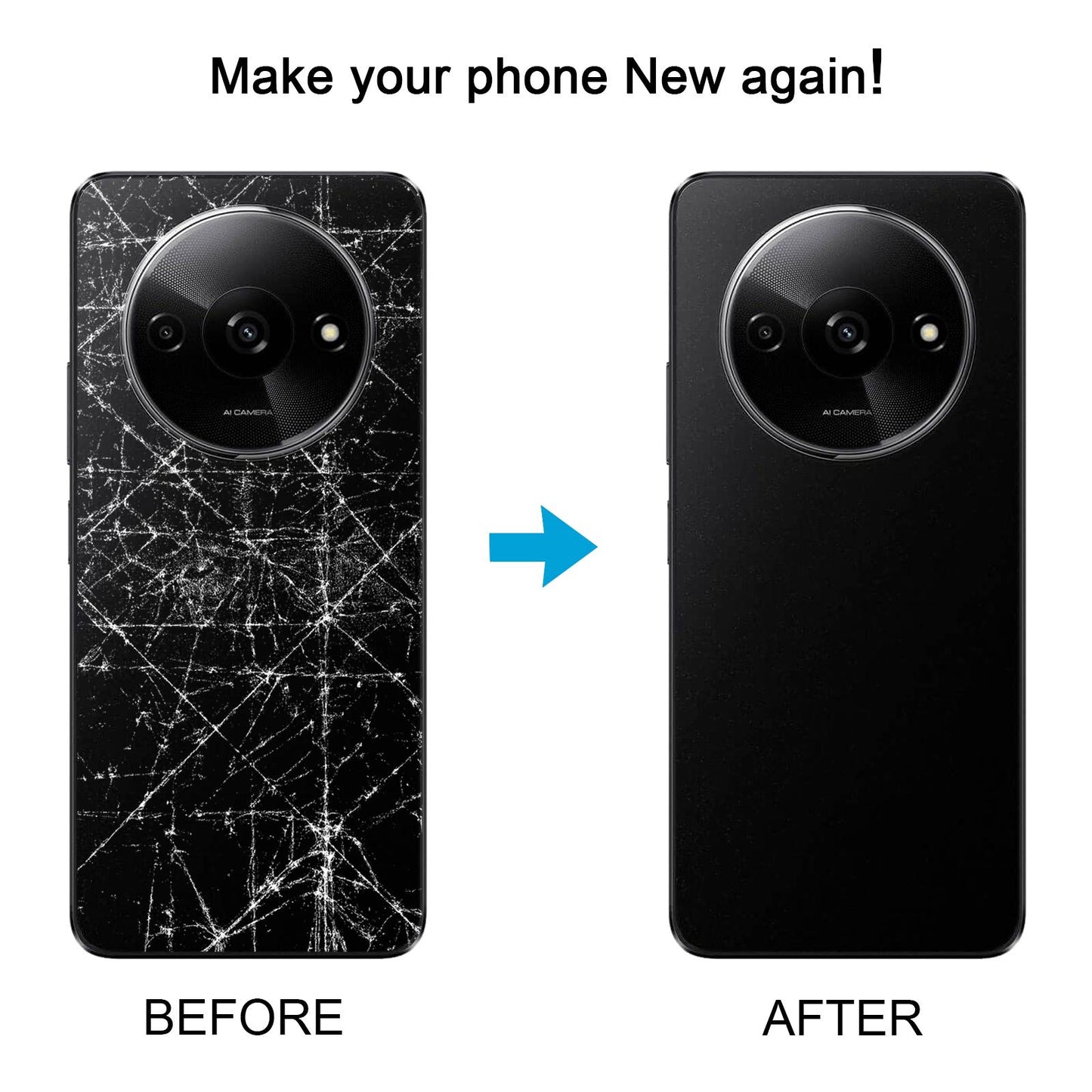 For Xiaomi Redmi A3 4G OEM Battery Back Cover with Camera Lens Frame(Black)