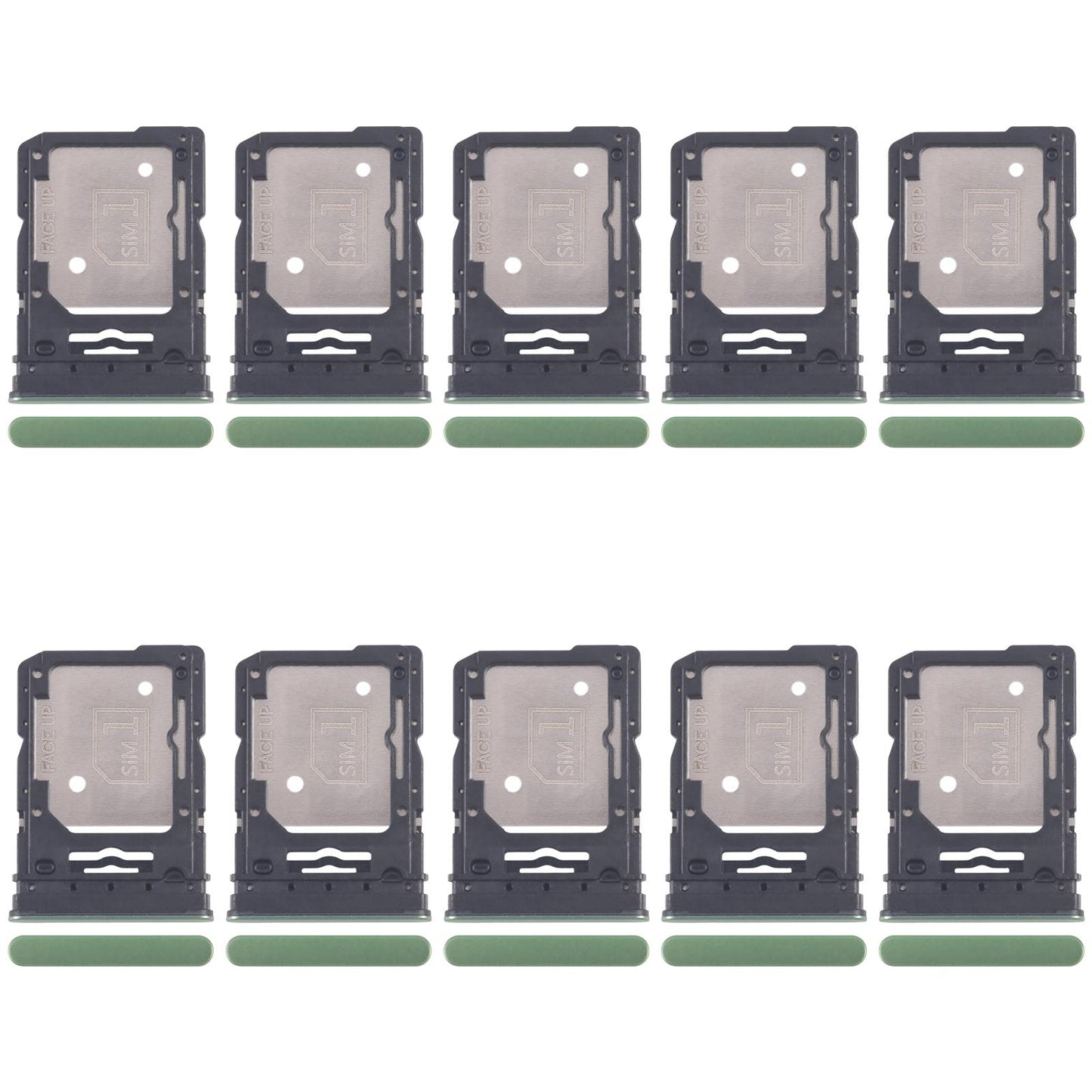 For Motorola Edge 60 10pcs Original SIM Card Tray + SIM Card Tray / Micro SD Card Tray (Green)