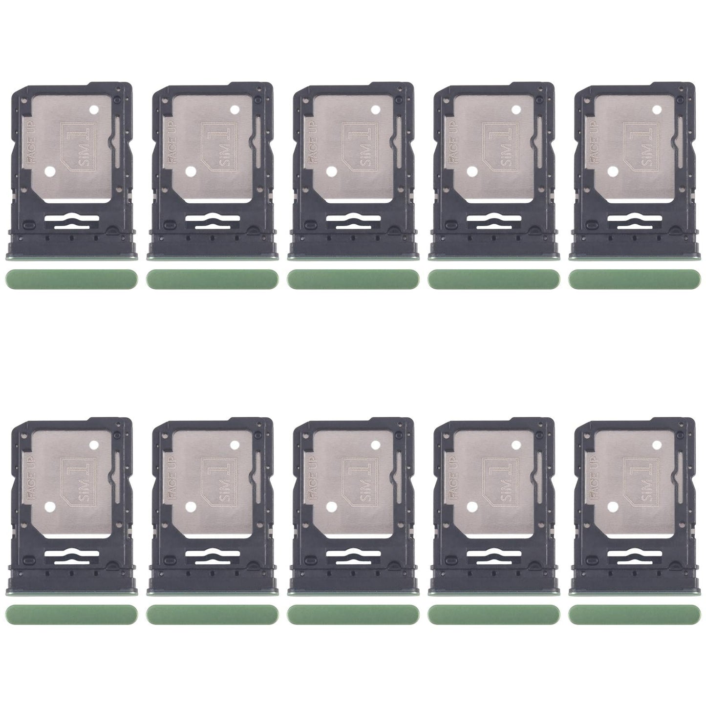 For Motorola Edge 60 10pcs Original SIM Card Tray + SIM Card Tray / Micro SD Card Tray (Green)