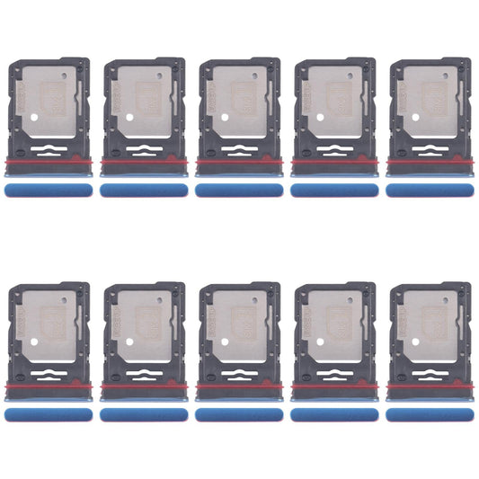 For Motorola Edge 60 10pcs Original SIM Card Tray + SIM Card Tray / Micro SD Card Tray (Blue)