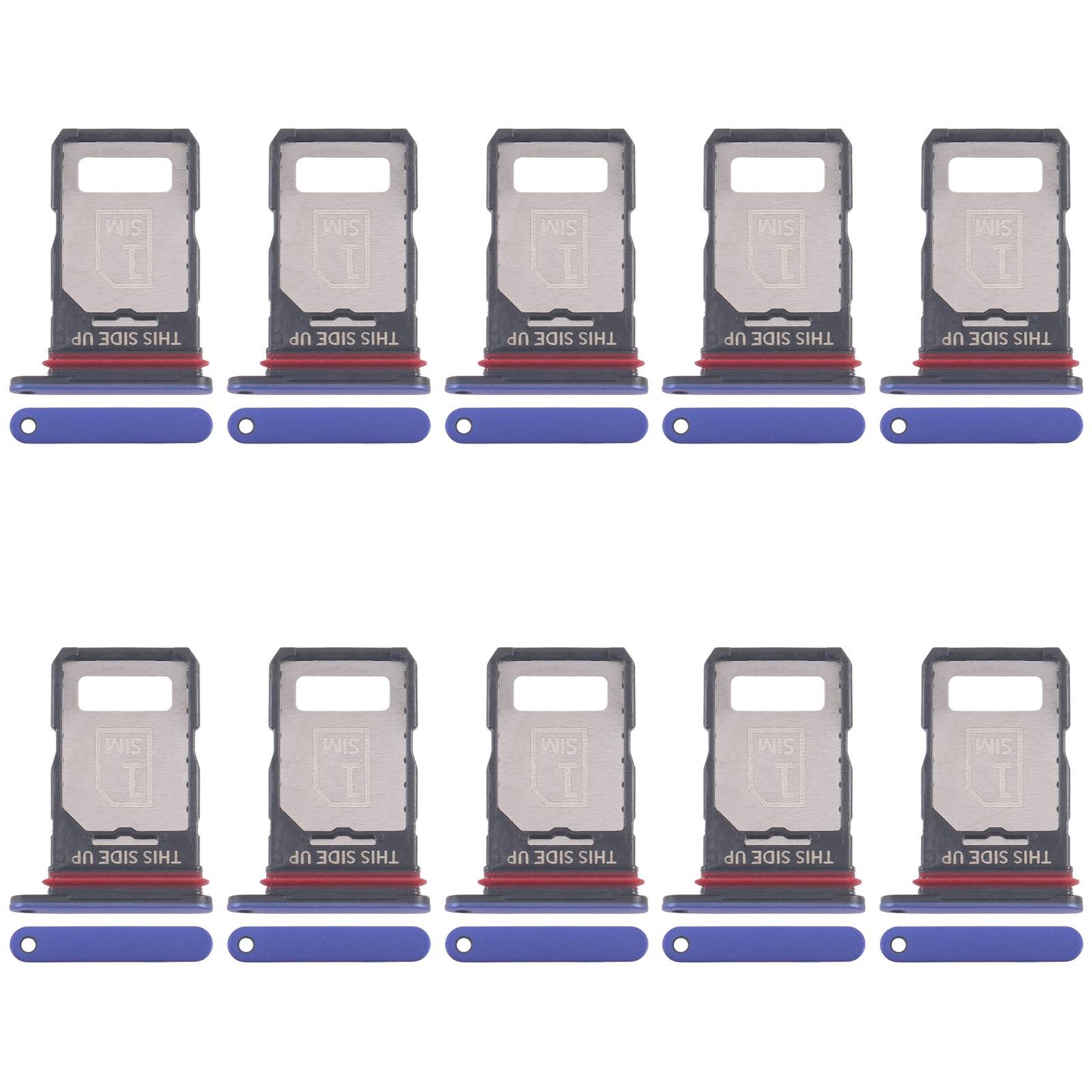 For Motorola Edge 60 Pro 10pcs Original SIM Card Tray + SIM Card Tray (Blue)