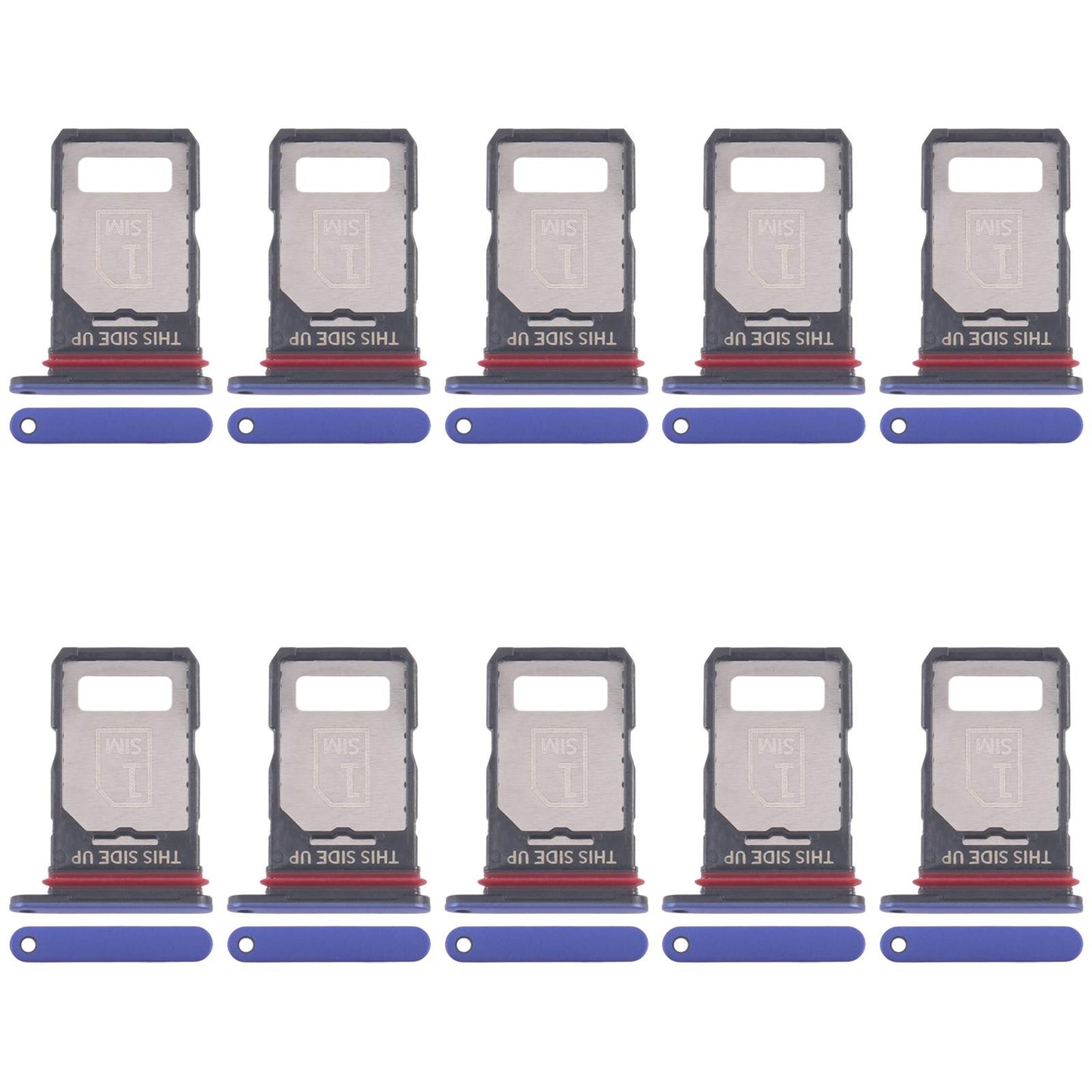 For Motorola Edge 60 Pro 10pcs Original SIM Card Tray + SIM Card Tray (Blue)