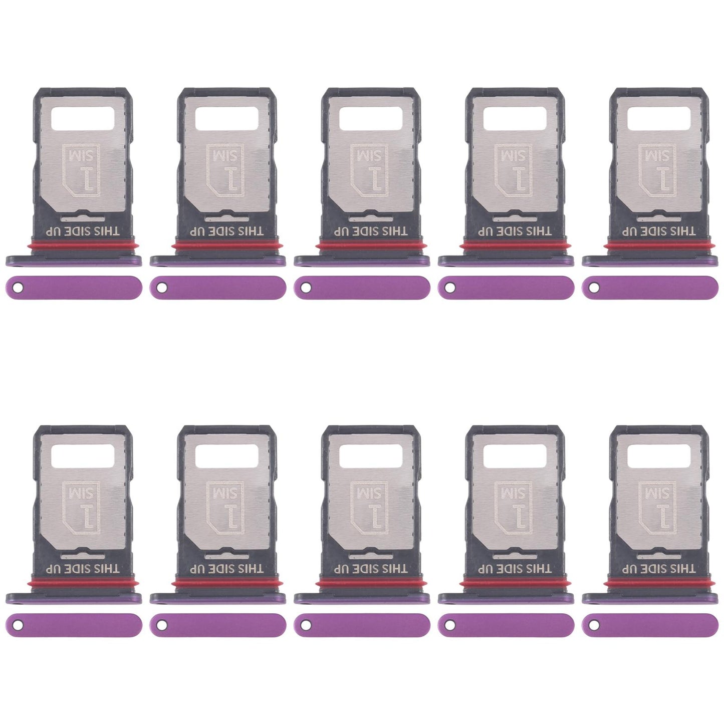 For Motorola Edge 60 Pro 10pcs Original SIM Card Tray + SIM Card Tray (Purple)