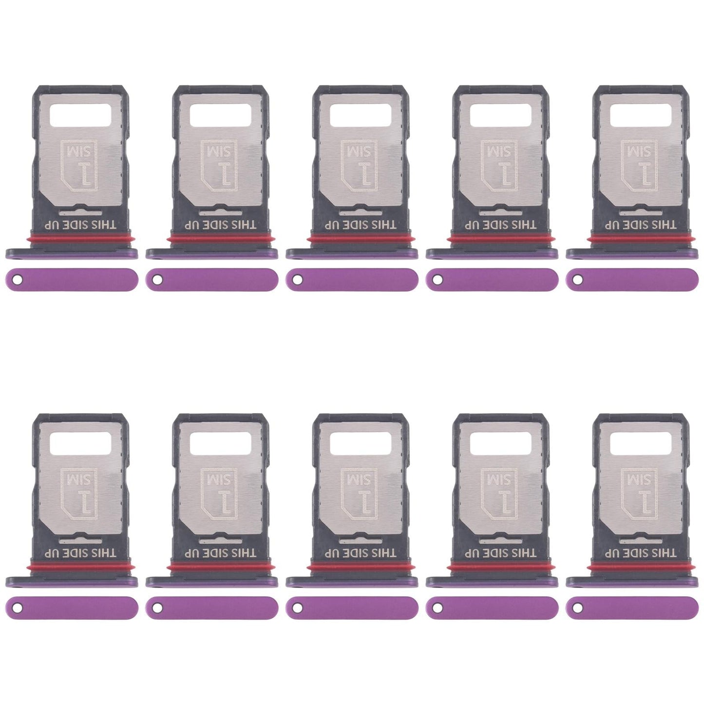 For Motorola Edge 60 Pro 10pcs Original SIM Card Tray + SIM Card Tray (Purple)