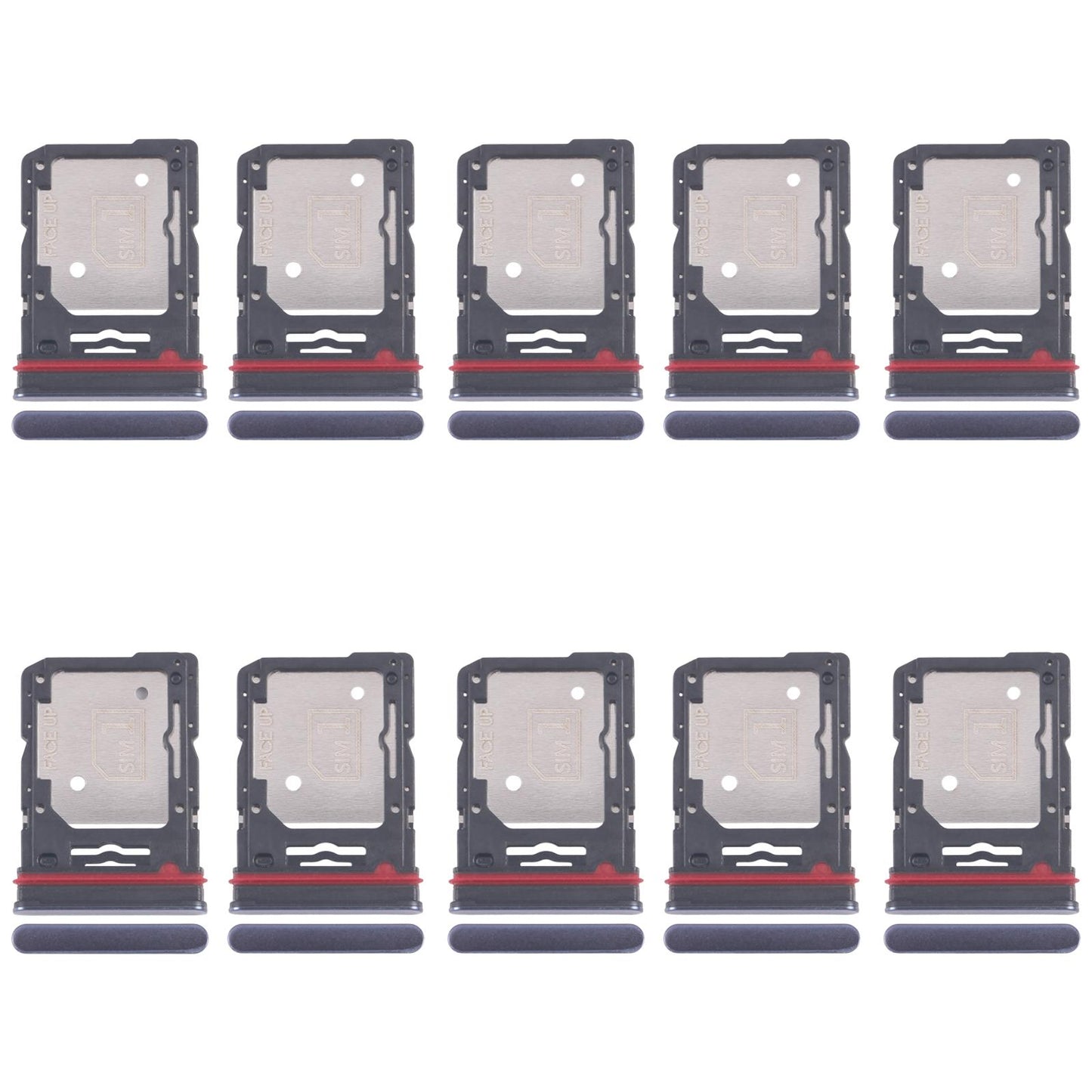 For Motorola Edge 60 Fusion 10pcs Original SIM Card Tray + SIM Card Tray / Micro SD Card Tray (Blue)